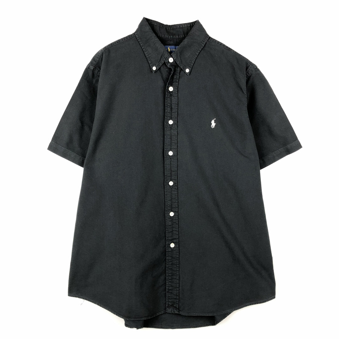 90'S FLIP Open Collar Short Sleeve Two-Tone Shirt, Boxy Shirt, Made in USA, Men's Size L (Equivalent), Vintage unclear black type Vintage Second Hand