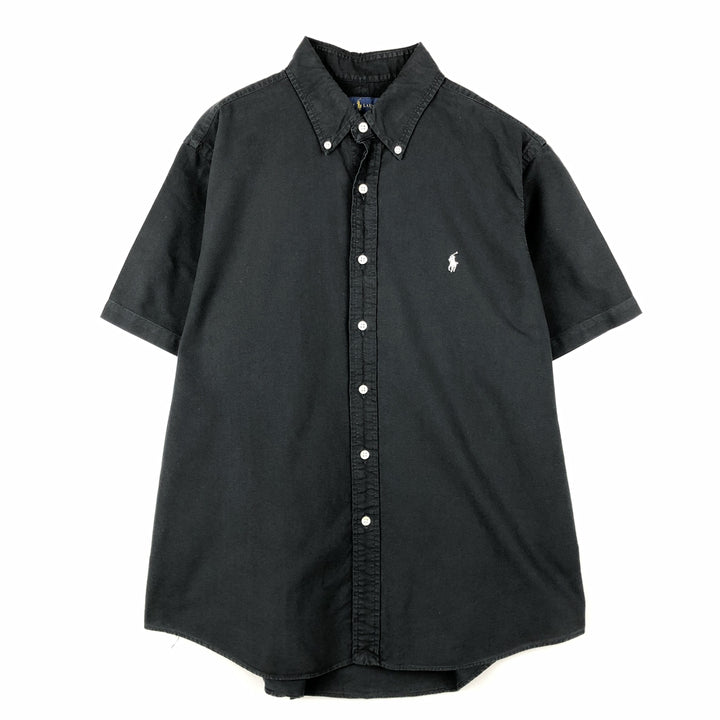 90'S FLIP Open Collar Short Sleeve Two-Tone Shirt, Boxy Shirt, Made in USA, Men's Size L (Equivalent), Vintage unclear black type Vintage Second Hand