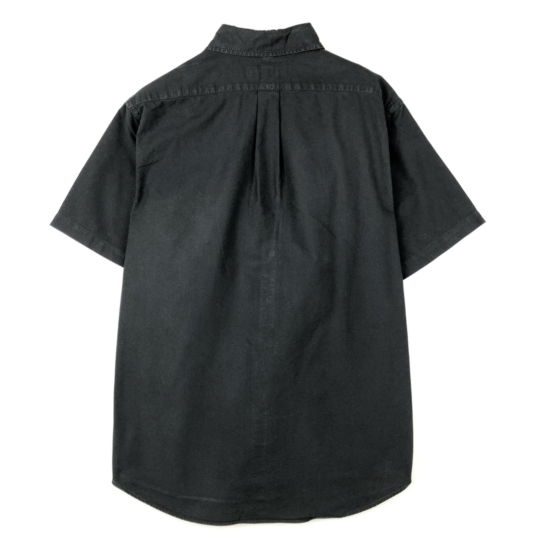 90'S FLIP Open Collar Short Sleeve Two-Tone Shirt, Boxy Shirt, Made in USA, Men's Size L (Equivalent), Vintage unclear black type Vintage Second Hand