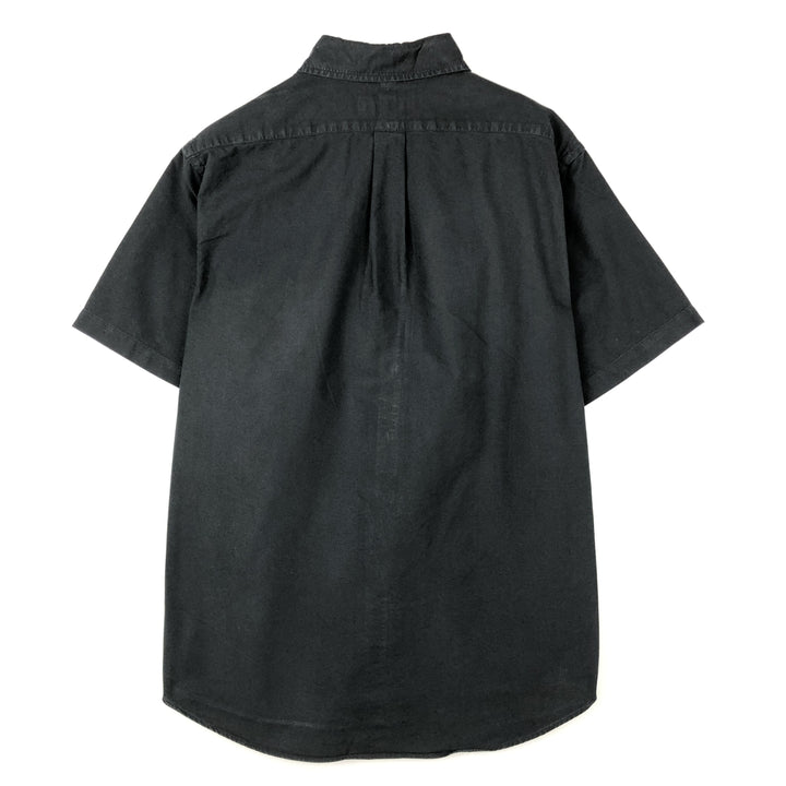90'S FLIP Open Collar Short Sleeve Two-Tone Shirt, Boxy Shirt, Made in USA, Men's Size L (Equivalent), Vintage unclear black type Vintage Second Hand