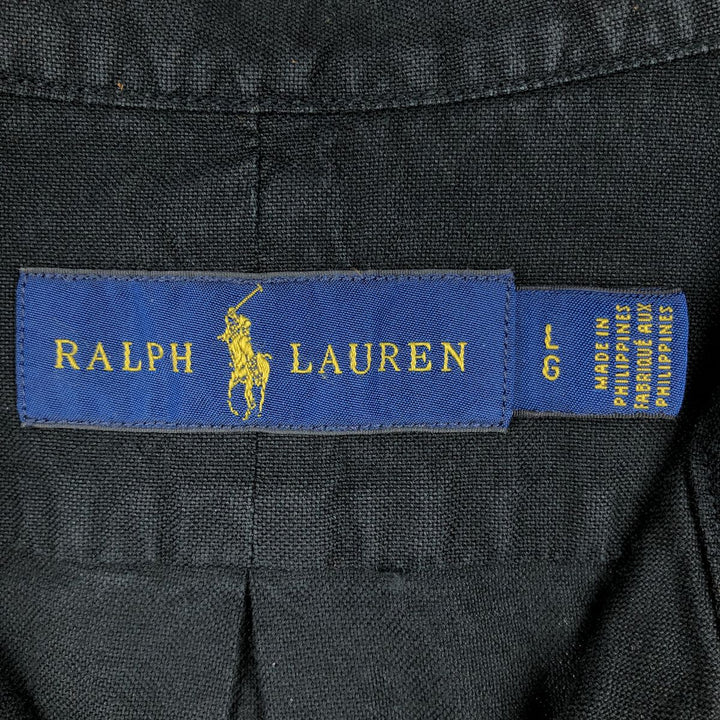 90'S FLIP Open Collar Short Sleeve Two-Tone Shirt, Boxy Shirt, Made in USA, Men's Size L (Equivalent), Vintage unclear black type Vintage Second Hand
