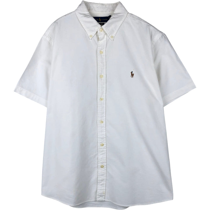 Ralph Lauren CLASSIC FIT RL UNTUCKED FIT Short-Sleeve Button-Down Shirt, Men's Size XL (approx.) cotton white type Vintage Second Hand