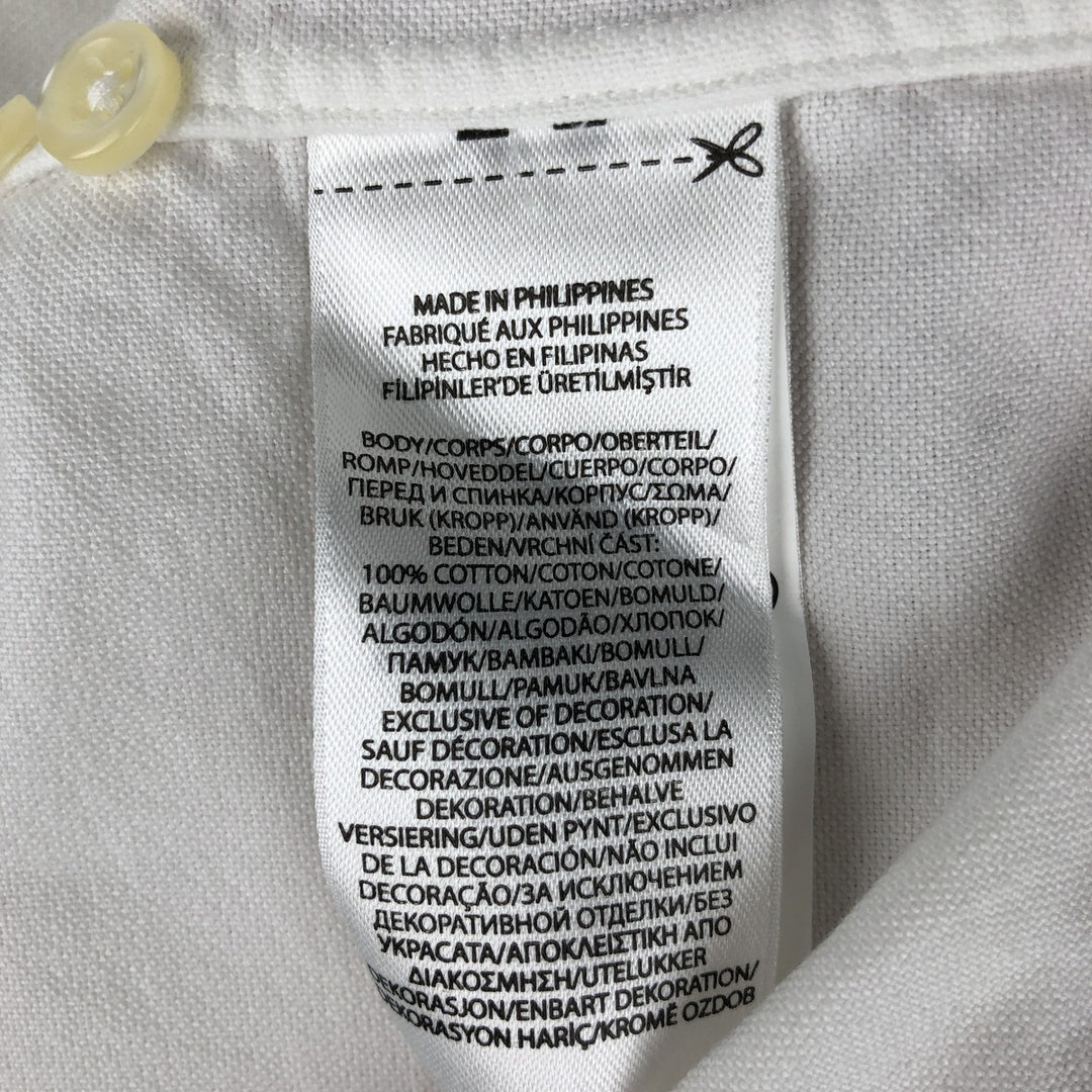 Ralph Lauren CLASSIC FIT RL UNTUCKED FIT Short-Sleeve Button-Down Shirt, Men's Size XL (approx.) cotton white type Vintage Second Hand