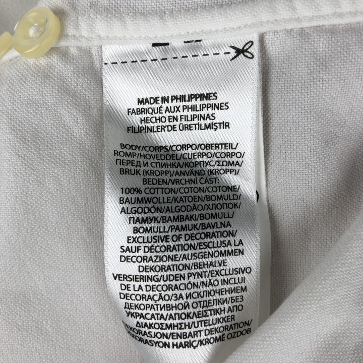 Ralph Lauren CLASSIC FIT RL UNTUCKED FIT Short-Sleeve Button-Down Shirt, Men's Size XL (approx.) cotton white type Vintage Second Hand