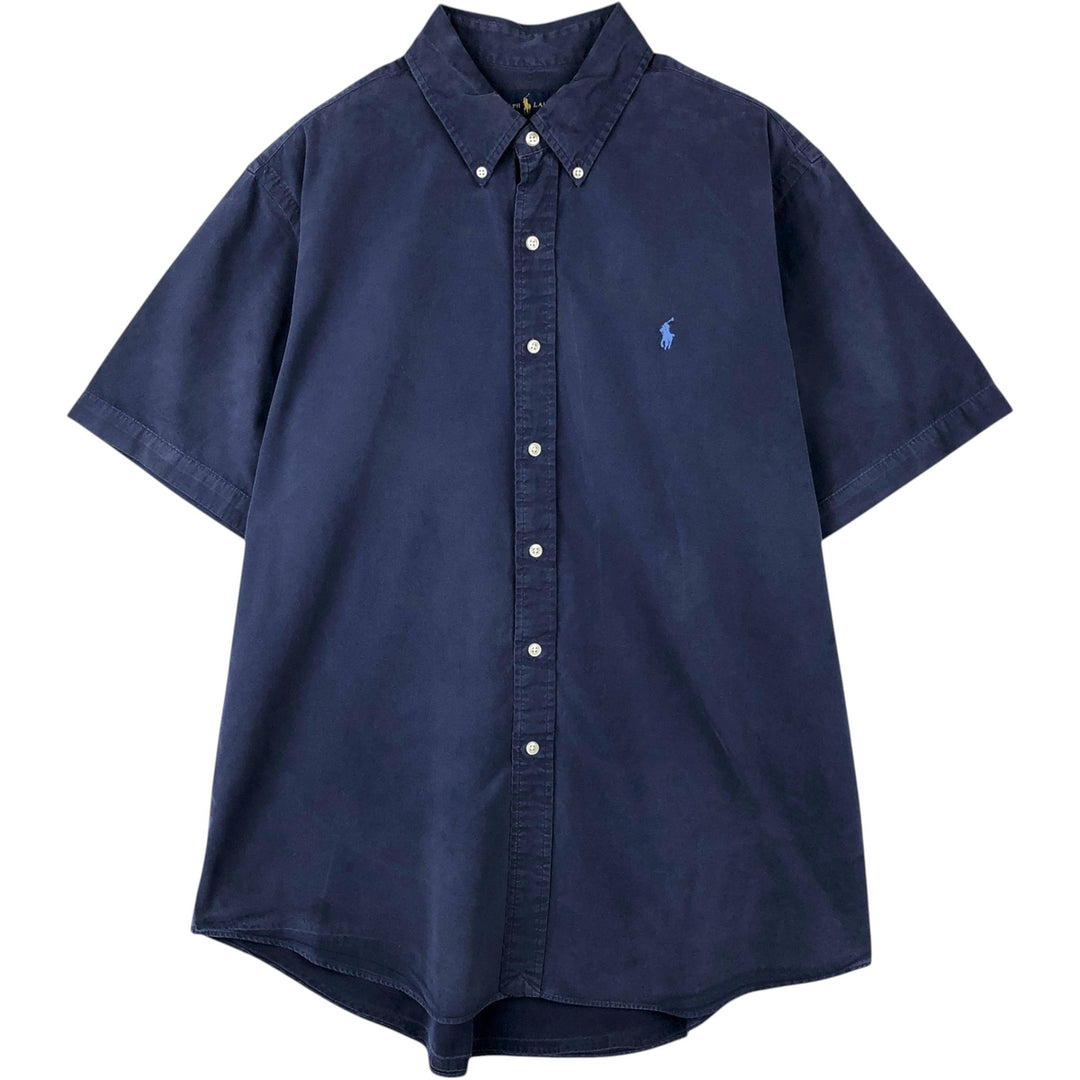 Ralph Lauren short sleeve button down shirt, men's XL size cotton navy blue type Vintage Second Hand