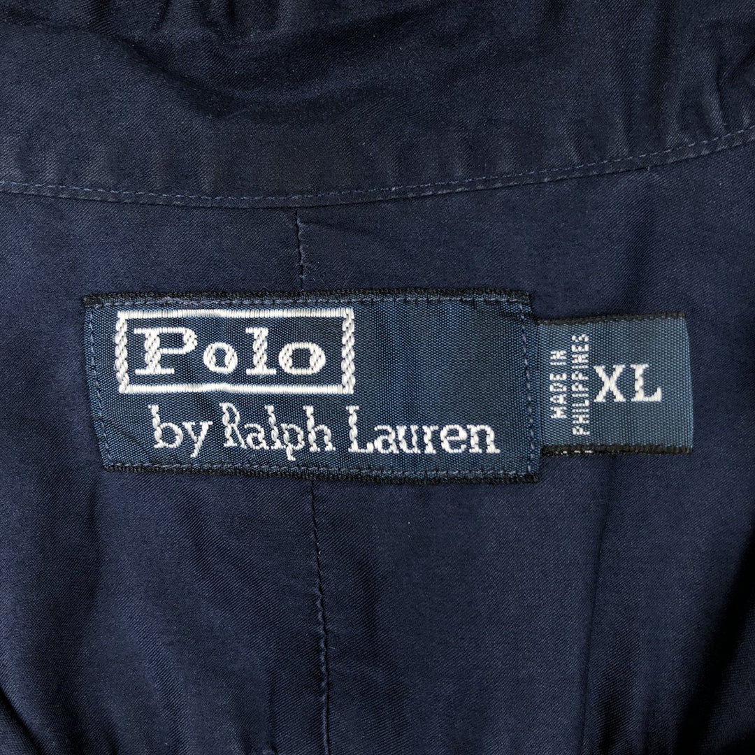 Ralph Lauren POLO by Ralph Lauren short sleeve cotton shirt, men's XL size cotton navy blue type Vintage Second Hand