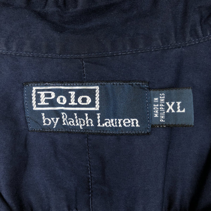 Ralph Lauren POLO by Ralph Lauren short sleeve cotton shirt, men's XL size cotton navy blue type Vintage Second Hand