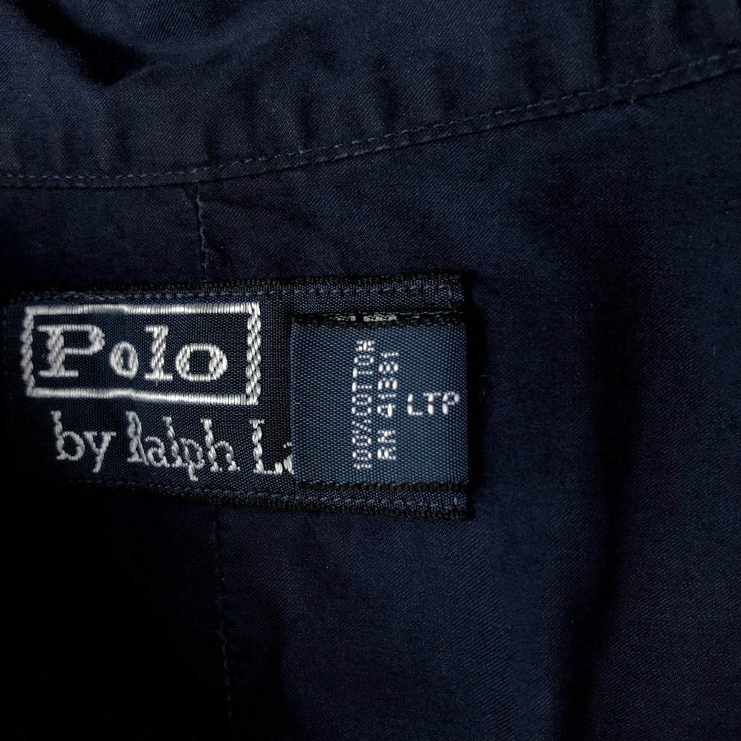 Ralph Lauren POLO by Ralph Lauren short sleeve cotton shirt, men's XL size cotton navy blue type Vintage Second Hand