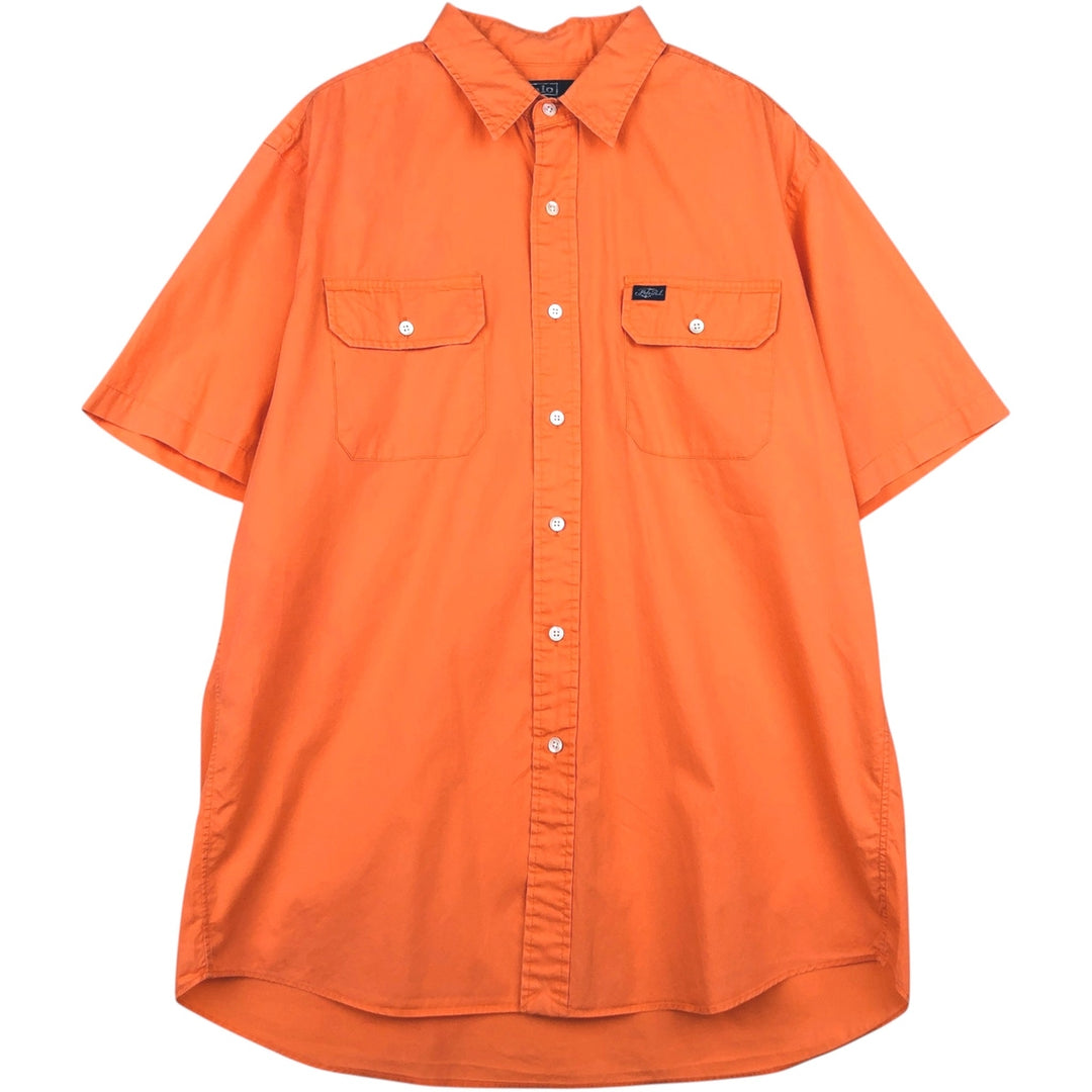 Ralph Lauren POLO by Ralph Lauren Short-Sleeve Cotton Shirt, Men's Size L (approx.) cotton orange type Vintage Second Hand
