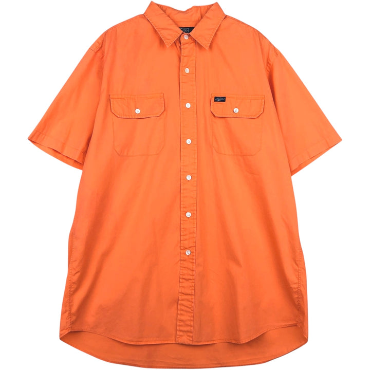 Ralph Lauren POLO by Ralph Lauren Short-Sleeve Cotton Shirt, Men's Size L (approx.) cotton orange type Vintage Second Hand