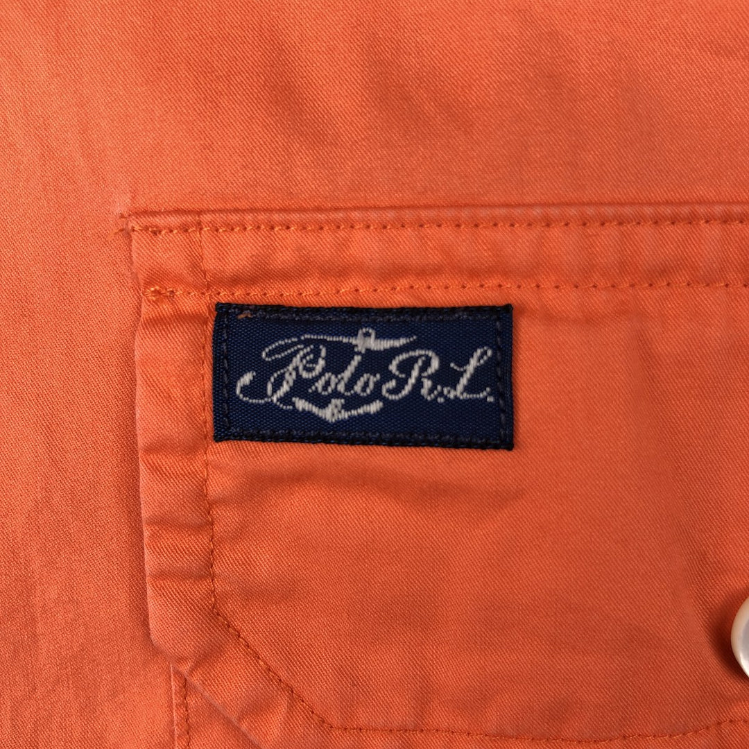 Ralph Lauren POLO by Ralph Lauren Short-Sleeve Cotton Shirt, Men's Size L (approx.) cotton orange type Vintage Second Hand
