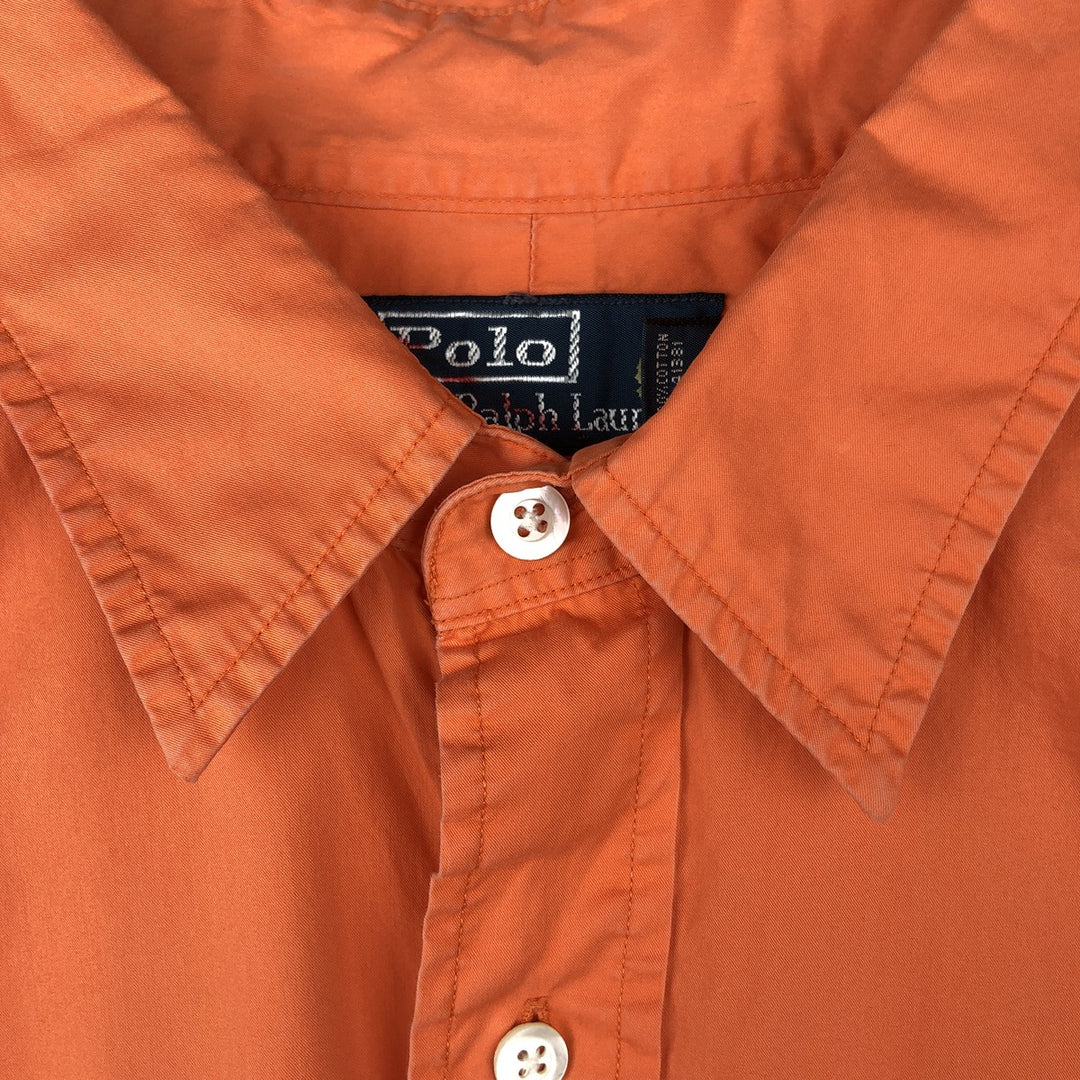 Ralph Lauren POLO by Ralph Lauren Short-Sleeve Cotton Shirt, Men's Size L (approx.) cotton orange type Vintage Second Hand