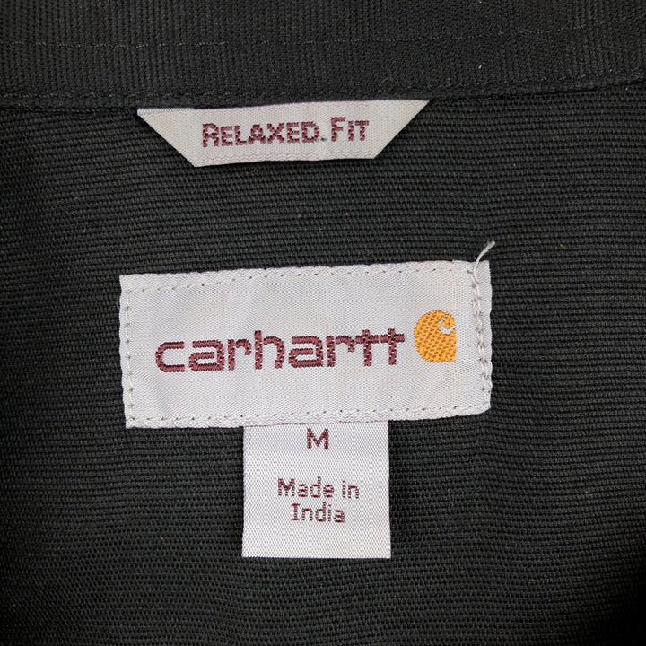 Carhartt Relaxed Fit Button-down Short Sleeve Work Shirt, Men's Medium cotton black type Vintage Second Hand
