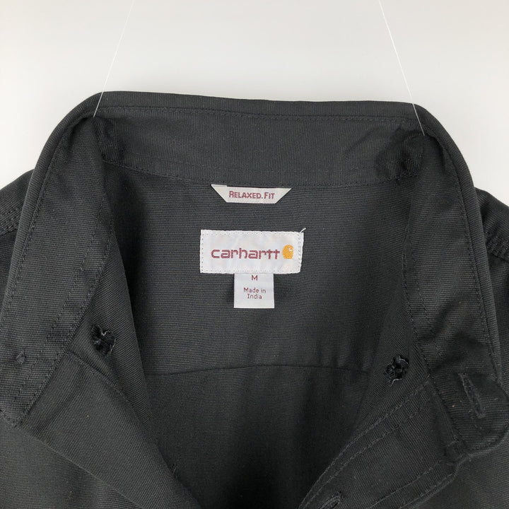Carhartt Relaxed Fit Button-down Short Sleeve Work Shirt, Men's Medium cotton black type Vintage Second Hand
