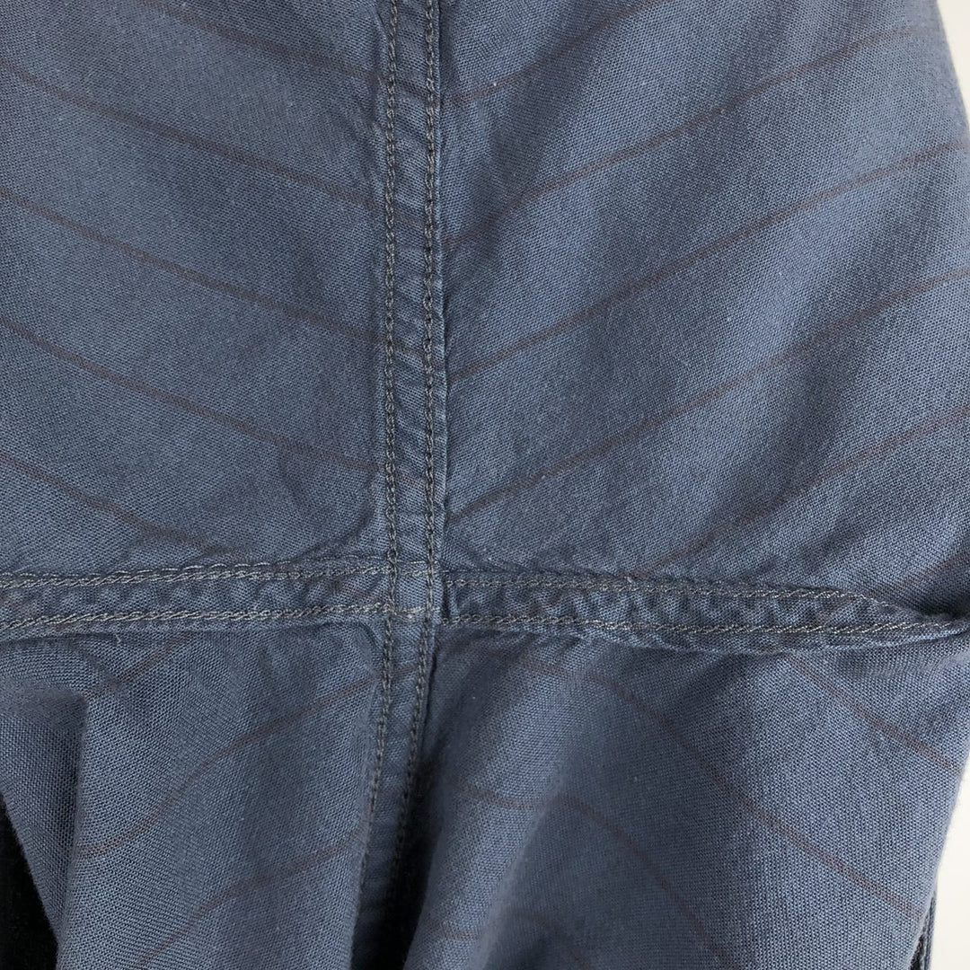 Carhartt Loose Fit Striped Button-Down Short Sleeve Work Shirt, Men's Size L cotton navy blue type Vintage Second Hand