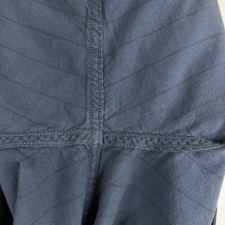 Carhartt Loose Fit Striped Button-Down Short Sleeve Work Shirt, Men's Size L cotton navy blue type Vintage Second Hand