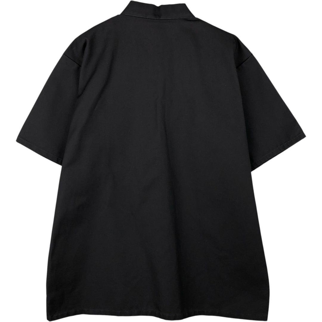 Ben Davis Half-Zip Pullover Short-Sleeve Work Shirt, Boxy Shirt, Men's Size XL (approx.) cotton Charcoal Vintage Second Hand