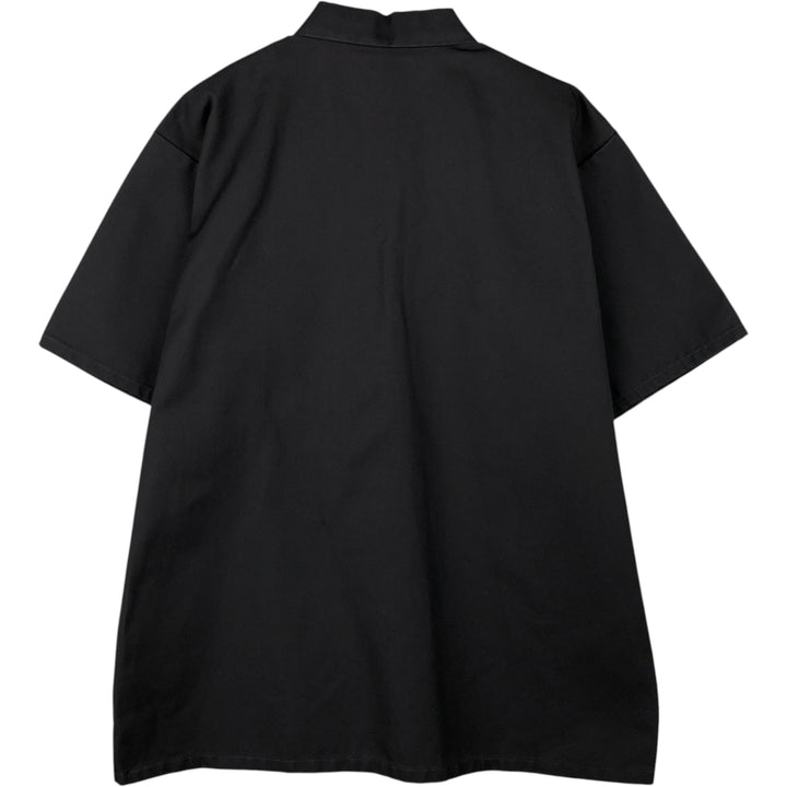 Ben Davis Half-Zip Pullover Short-Sleeve Work Shirt, Boxy Shirt, Men's Size XL (approx.) cotton Charcoal Vintage Second Hand