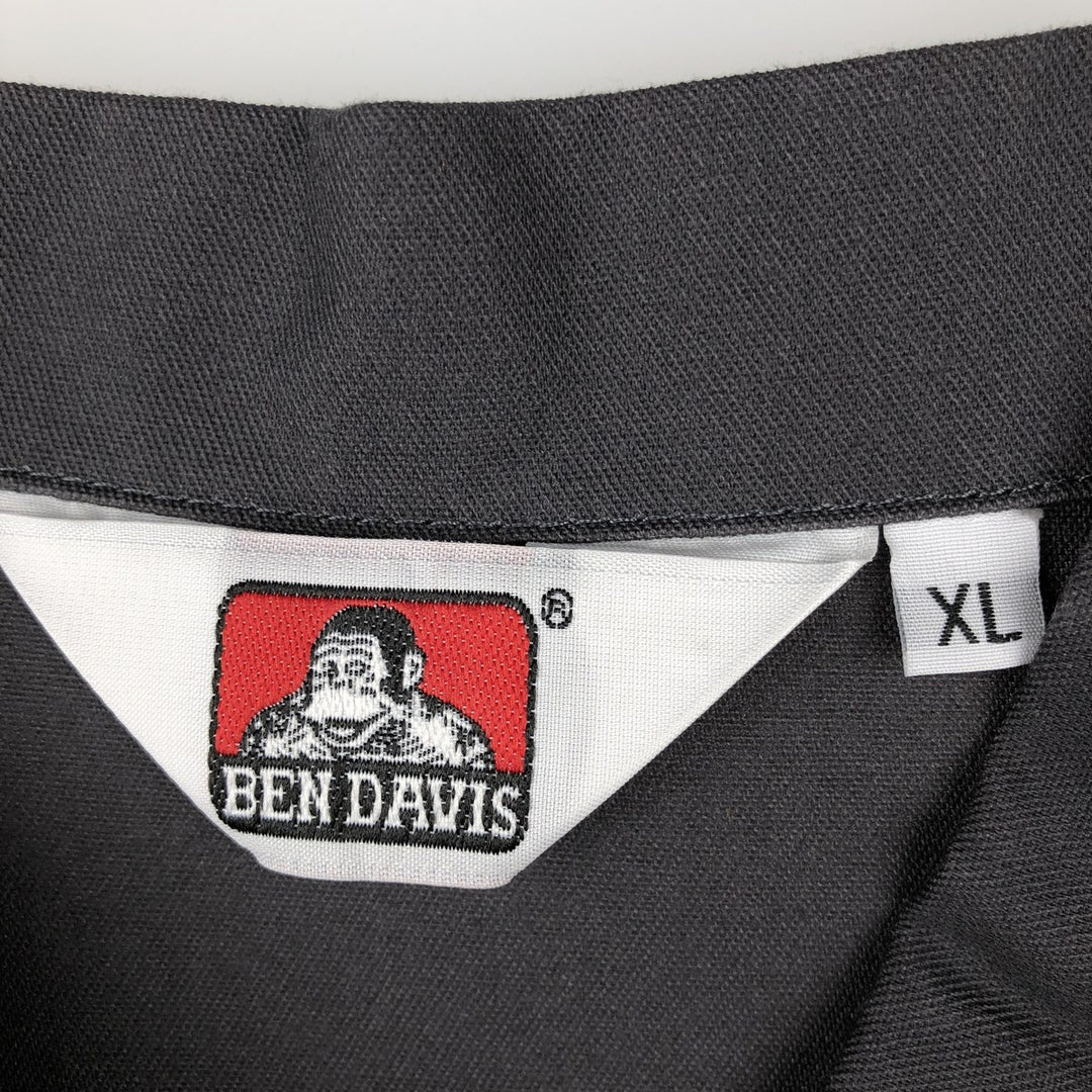 Ben Davis Half-Zip Pullover Short-Sleeve Work Shirt, Boxy Shirt, Men's Size XL (approx.) cotton Charcoal Vintage Second Hand