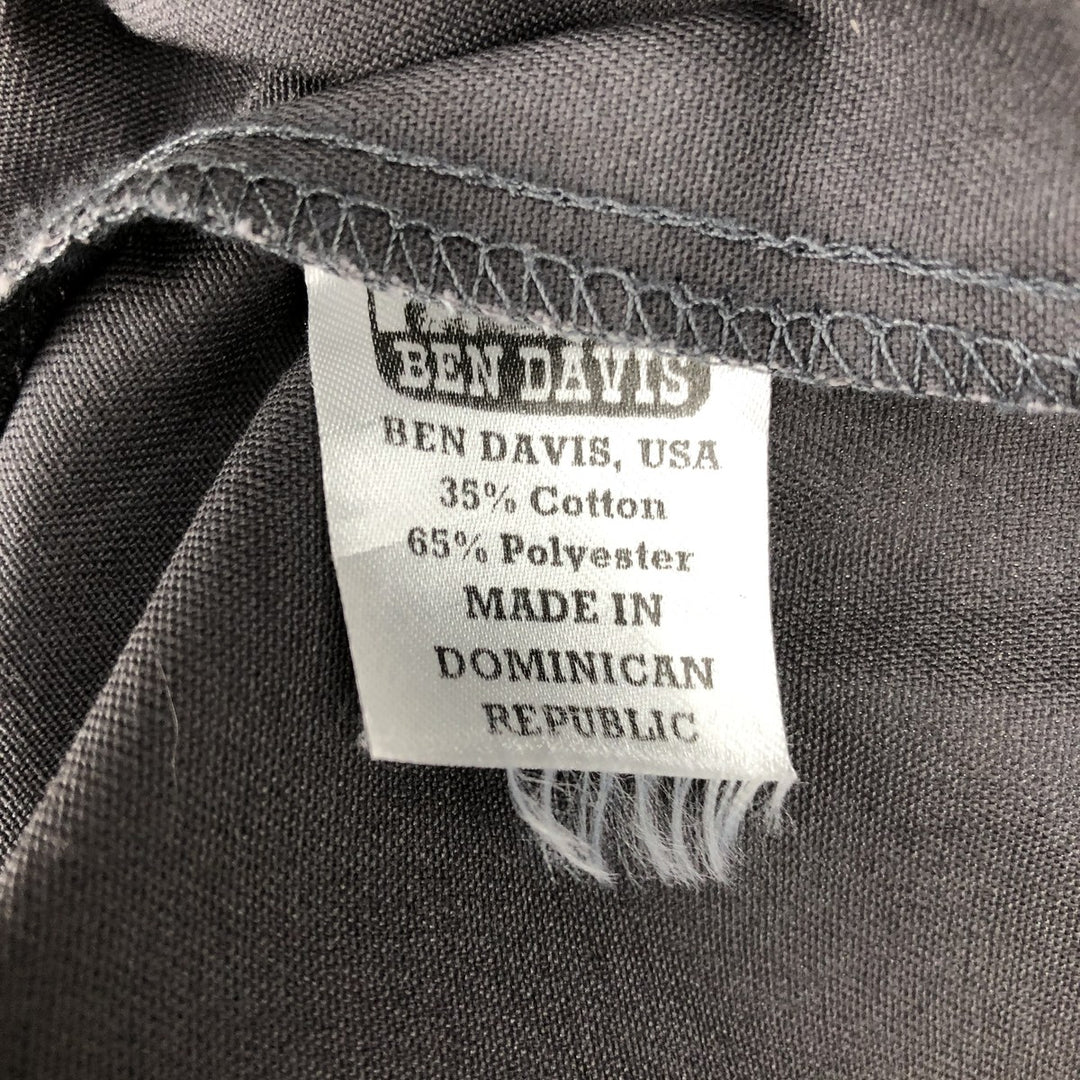 Ben Davis Half-Zip Pullover Short-Sleeve Work Shirt, Boxy Shirt, Men's Size XL (approx.) cotton Charcoal Vintage Second Hand