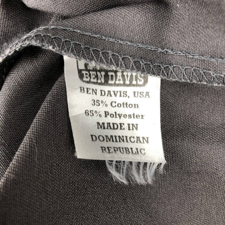 Ben Davis Half-Zip Pullover Short-Sleeve Work Shirt, Boxy Shirt, Men's Size XL (approx.) cotton Charcoal Vintage Second Hand