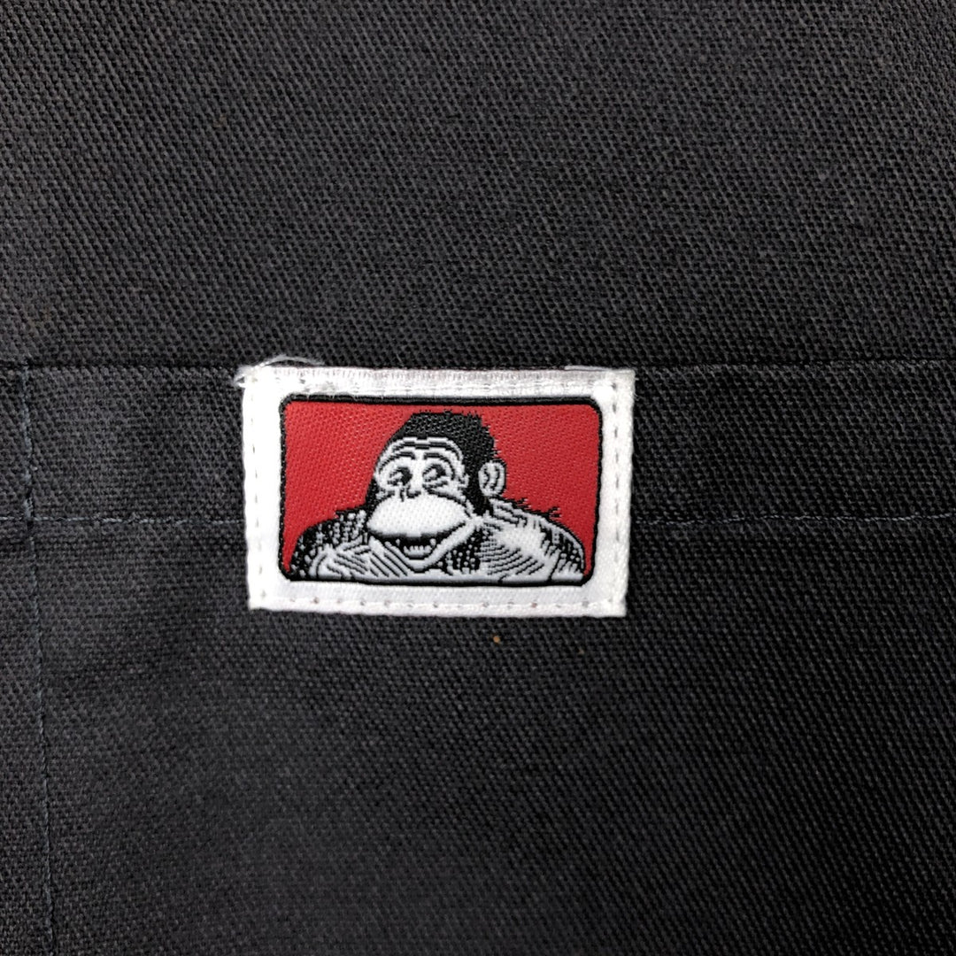 Ben Davis Half-Zip Pullover Short-Sleeve Work Shirt, Boxy Shirt, Men's Size XL (approx.) cotton Charcoal Vintage Second Hand