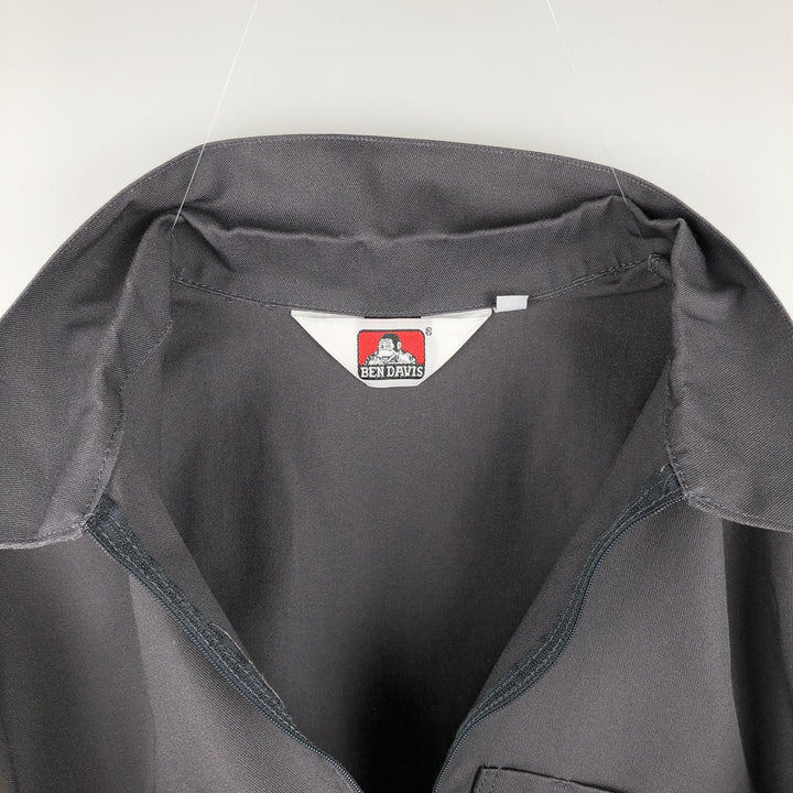 Ben Davis Half-Zip Pullover Short-Sleeve Work Shirt, Boxy Shirt, Men's Size XL (approx.) cotton Charcoal Vintage Second Hand
