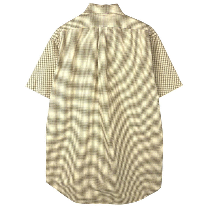 Ralph Lauren BLAKE short sleeve button down check shirt, men's size M cotton yellow type Vintage Second Hand