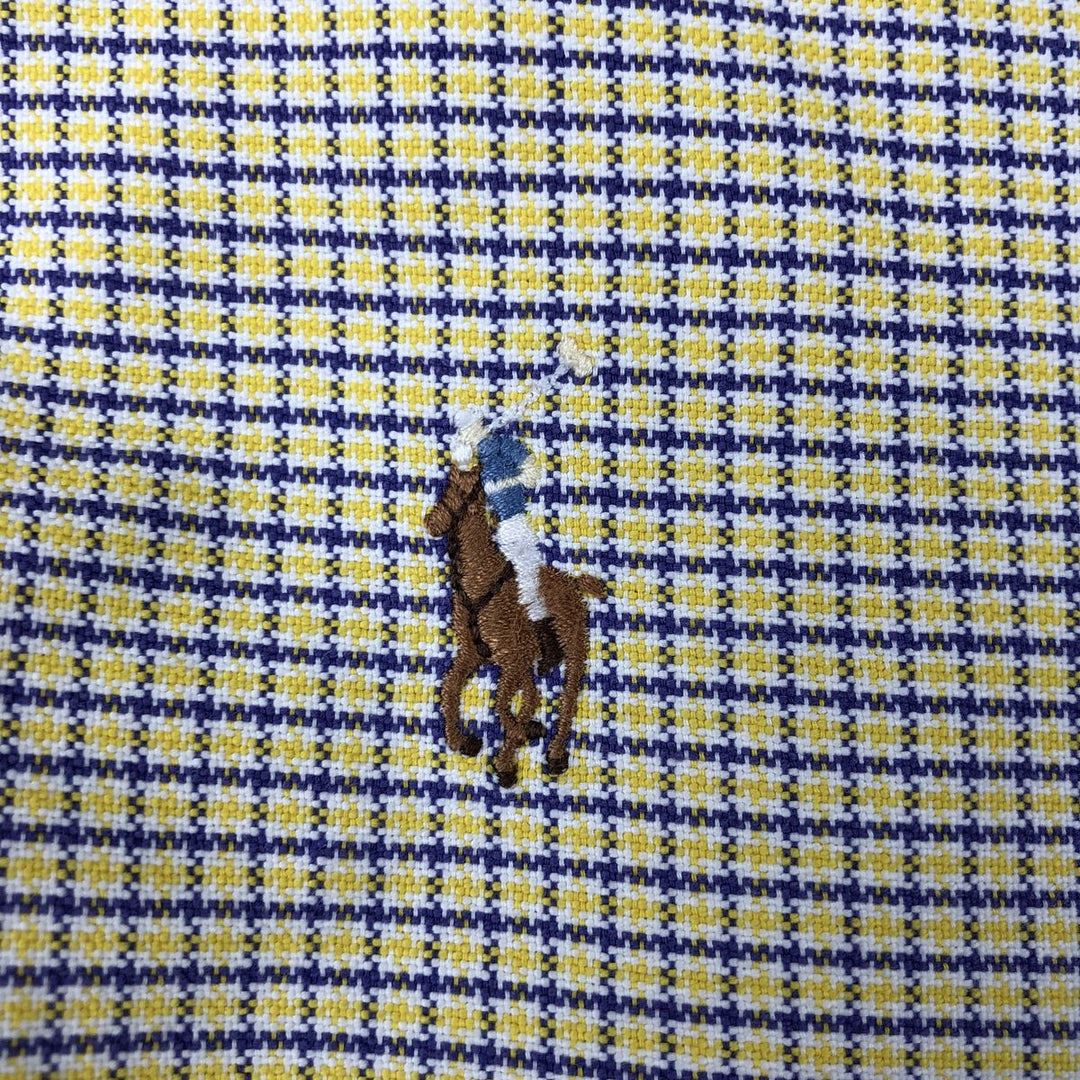 Ralph Lauren BLAKE short sleeve button down check shirt, men's size M cotton yellow type Vintage Second Hand