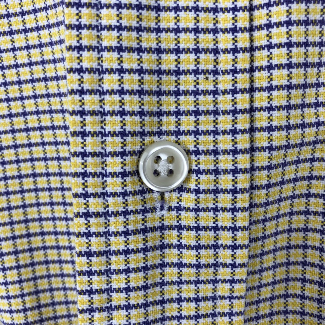 Ralph Lauren BLAKE short sleeve button down check shirt, men's size M cotton yellow type Vintage Second Hand