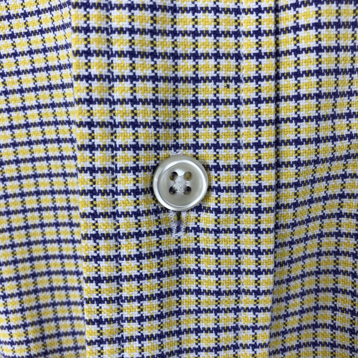 Ralph Lauren BLAKE short sleeve button down check shirt, men's size M cotton yellow type Vintage Second Hand