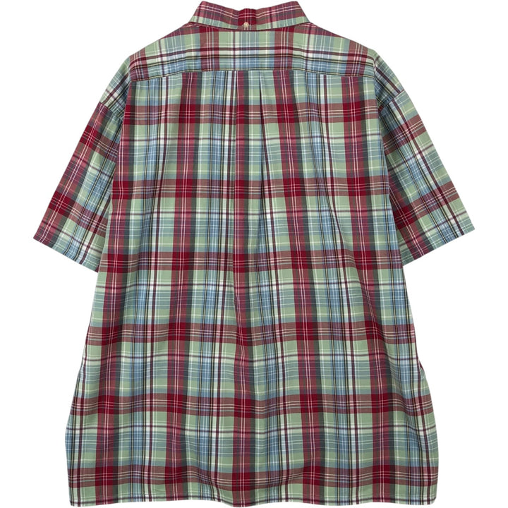 Ralph Lauren GREGGOR Madras Check Short Sleeve Button-Down Check Shirt, Men's XL cotton red type Vintage Second Hand