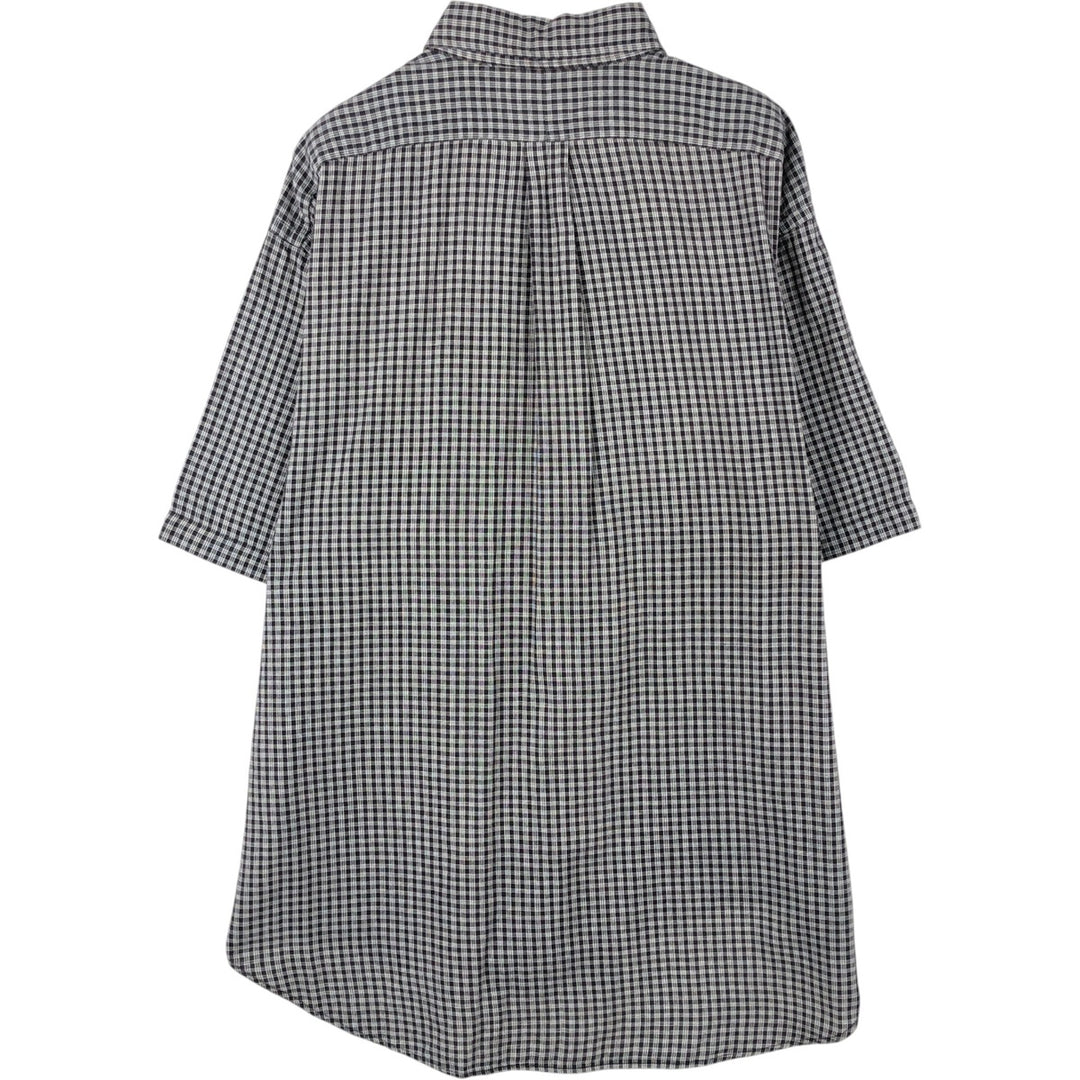 Ralph Lauren BLAIRE short sleeve button down check shirt men's XL size cotton black type Vintage Second Hand