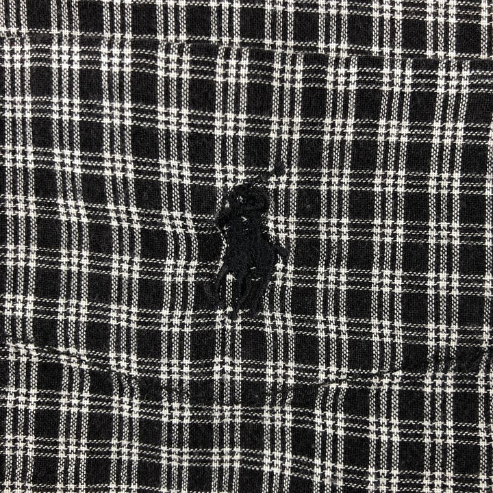 Ralph Lauren BLAIRE short sleeve button down check shirt men's XL size cotton black type Vintage Second Hand