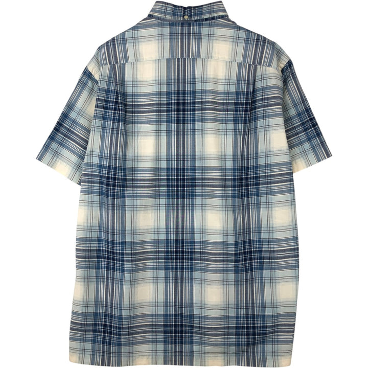 Ralph Lauren BOB CAMP Short-Sleeve Button-Down Check Shirt, Men's Size M (approx.) cotton blue type Vintage Second Hand