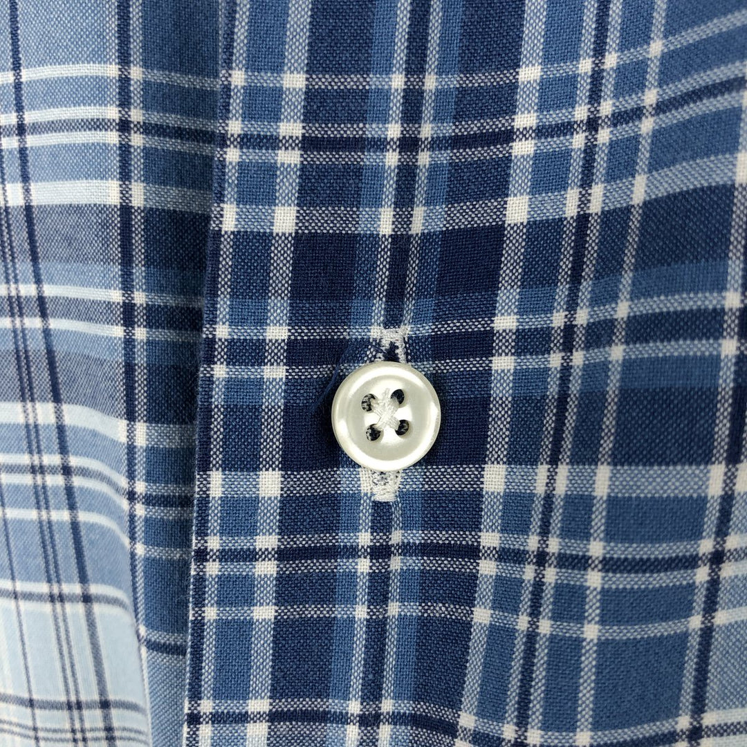 Ralph Lauren BOB CAMP Short-Sleeve Button-Down Check Shirt, Men's Size M (approx.) cotton blue type Vintage Second Hand
