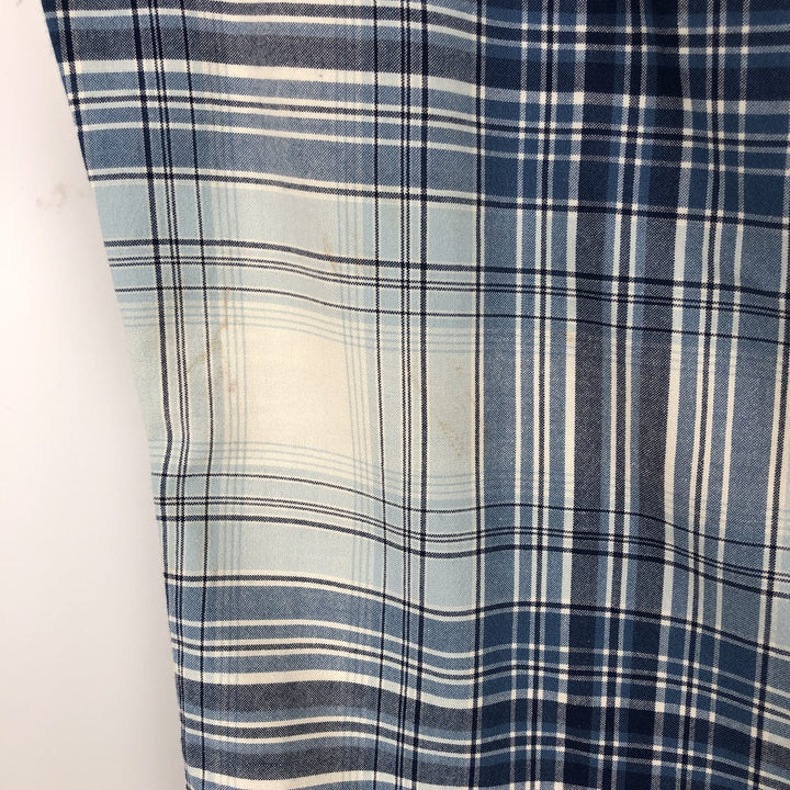 Ralph Lauren BOB CAMP Short-Sleeve Button-Down Check Shirt, Men's Size M (approx.) cotton blue type Vintage Second Hand