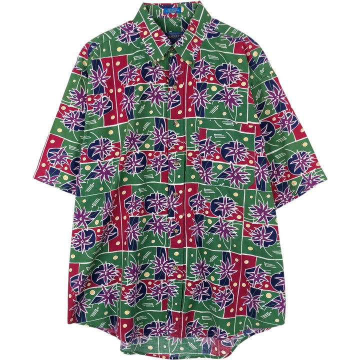 Pendleton all-over print button-down Hawaiian Aloha shirt, men's size L (approx.) cotton green type Vintage Second Hand