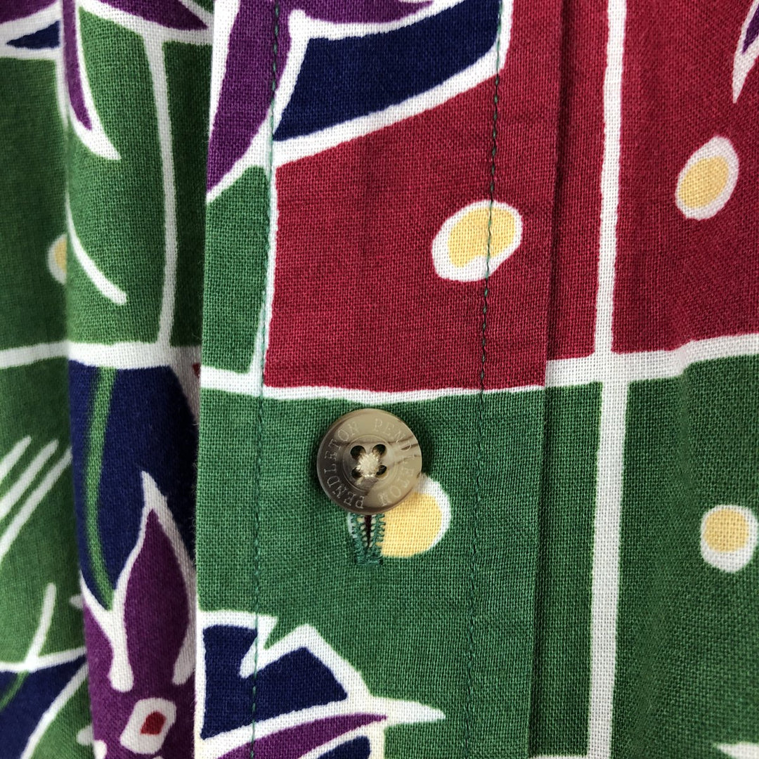 Pendleton all-over print button-down Hawaiian Aloha shirt, men's size L (approx.) cotton green type Vintage Second Hand