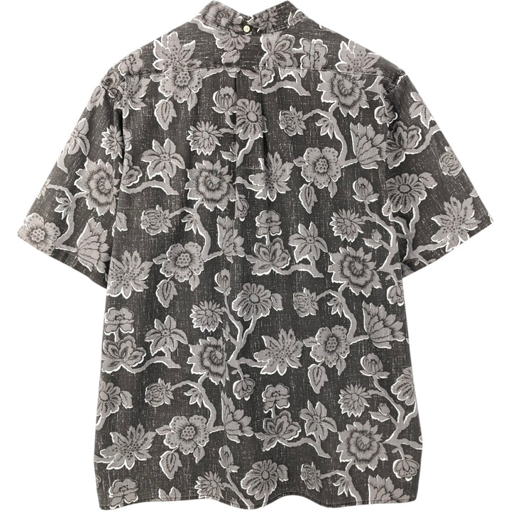 90'S Reyn Spooner all-over floral print button-down Hawaiian Aloha shirt, boxy style, men's size XL equivalent, vintage. cotton brown type Vintage Second Hand