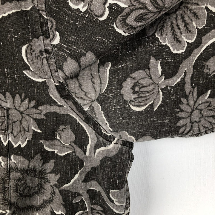 90'S Reyn Spooner all-over floral print button-down Hawaiian Aloha shirt, boxy style, men's size XL equivalent, vintage. cotton brown type Vintage Second Hand