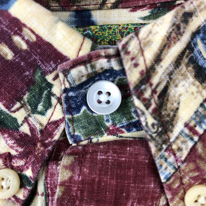 Reyn Spooner MELE KALIKIMAKA Christmas Limited Edition All-Over Print Half-Button Button-Down Hawaiian Aloha Shirt, Made in Hawaii cotton red type Vintage Second Hand