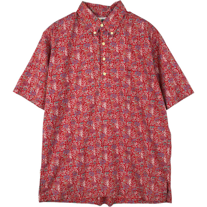 80'S Reyn Spooner Gold Tag Nude Tag All-over Floral Print Button-Down Hawaiian Aloha Shirt Boxy Shirt Made in Hawaii cotton red type Vintage Second Hand