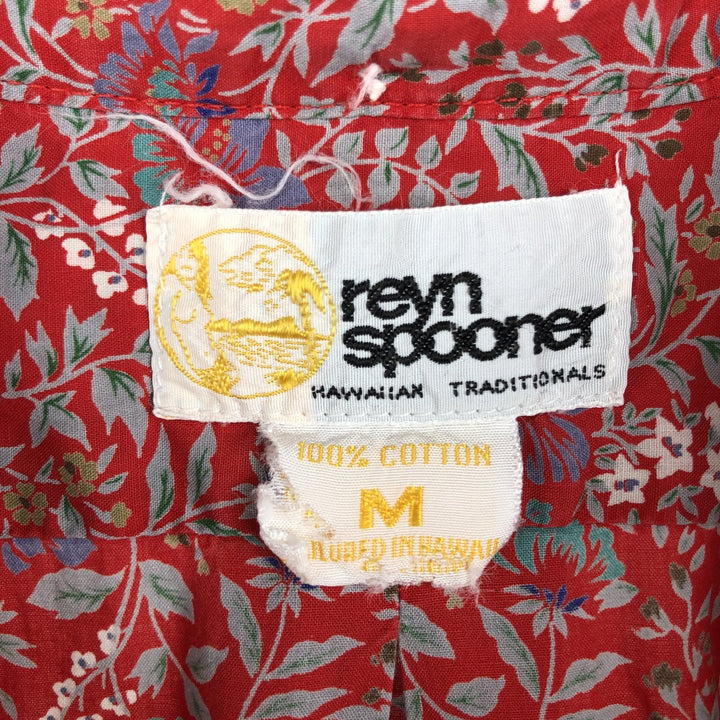 80'S Reyn Spooner Gold Tag Nude Tag All-over Floral Print Button-Down Hawaiian Aloha Shirt Boxy Shirt Made in Hawaii cotton red type Vintage Second Hand