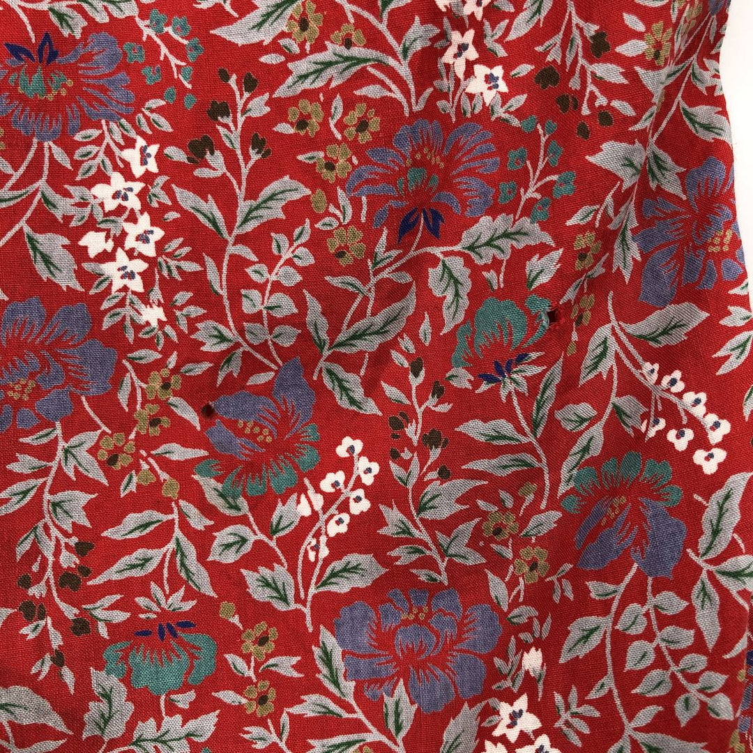 80'S Reyn Spooner Gold Tag Nude Tag All-over Floral Print Button-Down Hawaiian Aloha Shirt Boxy Shirt Made in Hawaii cotton red type Vintage Second Hand