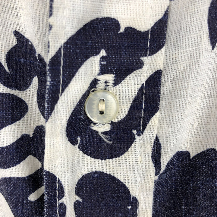 1970'S Sears all-over hibiscus pattern Hawaiian Aloha shirt, men's size L equivalent, vintage boxy shirt unclear white type Vintage Second Hand
