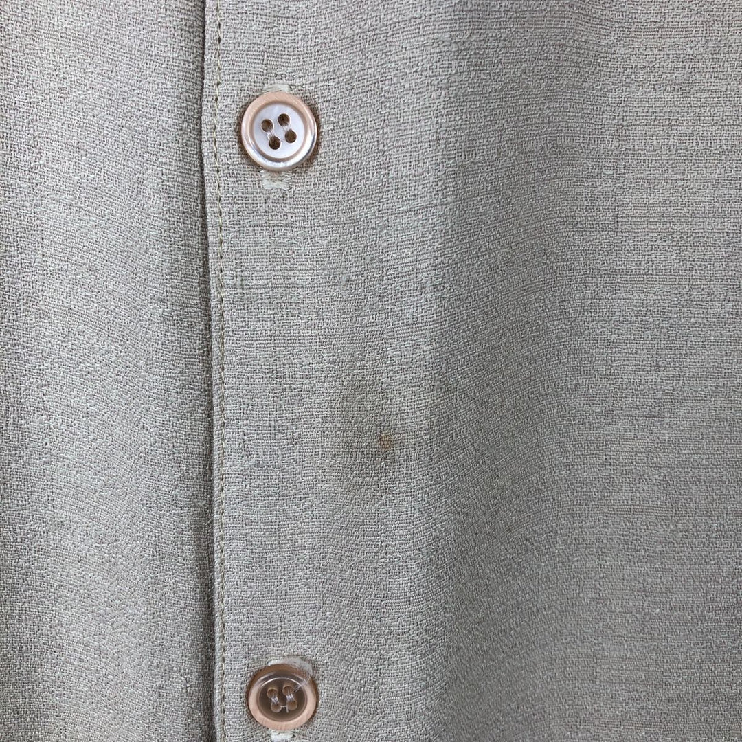 MIX STUDIO Short-Sleeve Rayon Shirt, Made in USA, Men's Size M (approx.) Rayon Beige type Vintage Second Hand
