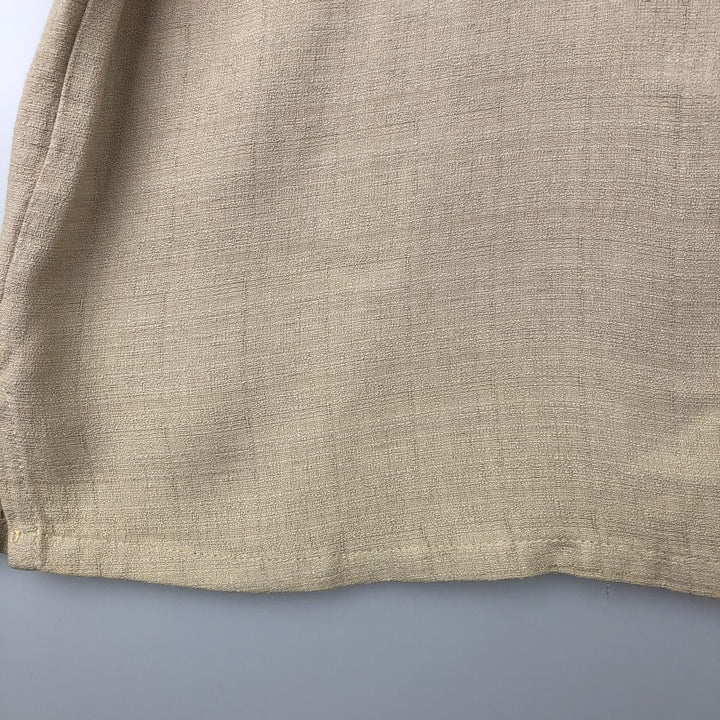 MIX STUDIO Short-Sleeve Rayon Shirt, Made in USA, Men's Size M (approx.) Rayon Beige type Vintage Second Hand