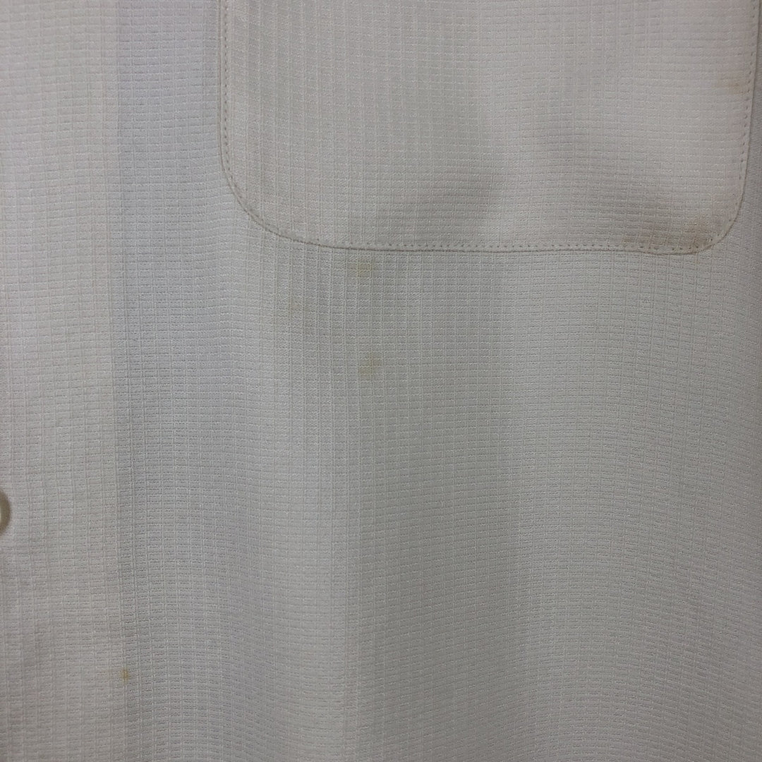 Perry Ellis PERRY ELLIS Short Sleeve Open Collar Silk Shirt Box Shirt Men's M silk ivory Vintage Second Hand