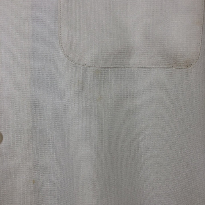 Perry Ellis PERRY ELLIS Short Sleeve Open Collar Silk Shirt Box Shirt Men's M silk ivory Vintage Second Hand